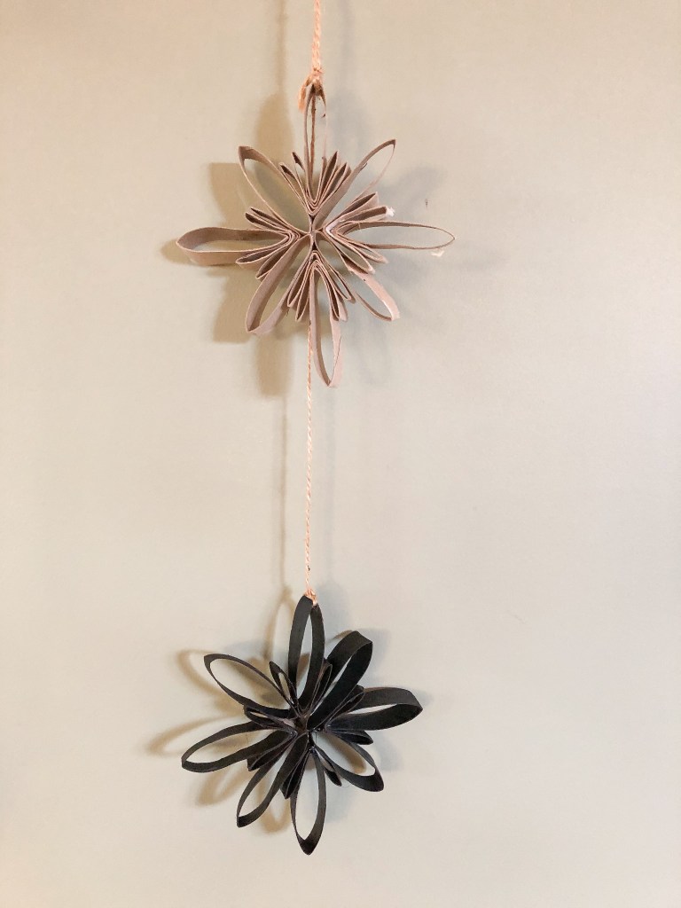 Aktivitet barn barneaktivitet brette barnehage skole lag selv fremgangsmåte mamma mammalivet småbarn Kreativ forming motorikk finmotorikk trene gøy fantasifull lag selv inspirasjon tørkerull tørkepapir dopapir dopapirull stjerner Stjerne jul julepynt juleverksted